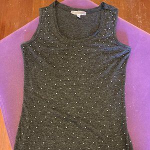 Studded gray sleeveless top